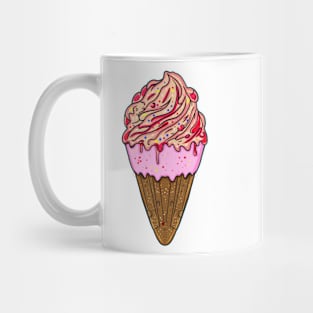 Tasty strawberry ice cream cone Mug